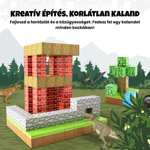 Mágneses Építőkockák - Pixeles Kalandvilág