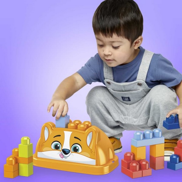 Mega Bloks: Vidám Corgi Kutyus – Építőjáték és Tároló egyben