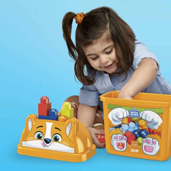 Mega Bloks: Vidám Corgi Kutyus – Építőjáték és Tároló egyben