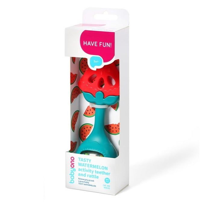 Babyono Ízletes Görögdinnye Oktató Rágóka Csörgővel