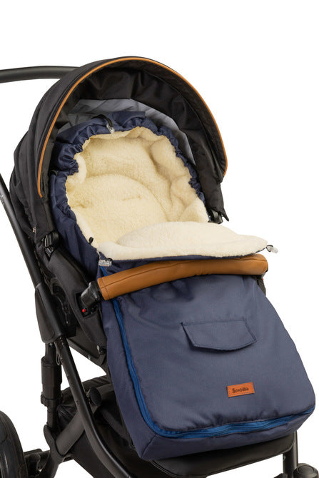 Sensillo Babakocsiba való hálózsák – sötétkék gyapjú (95x40)