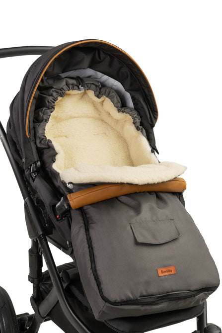 Sensillo Babakocsiba való hálózsák – grafitszürke gyapjú (95x40)