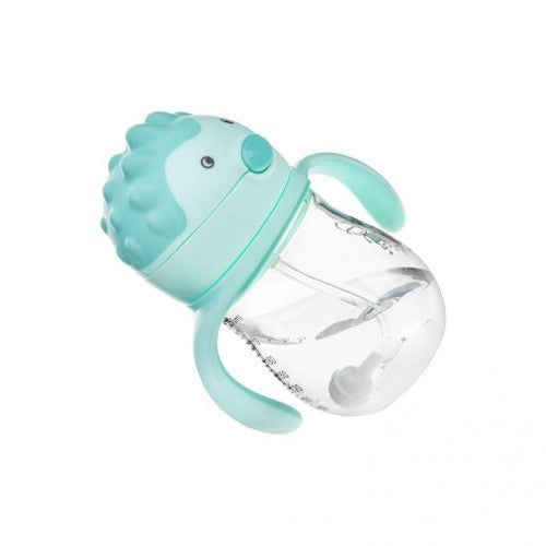 Akuku A0033 Tritan / Kiömlésmentes pohár 250 ml Súlyozott szívószállal és dupla fogantyúval, menta színű