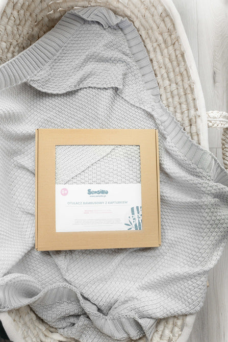 Sensillo Kapucnis Pólya 100% Bambusz Ajándék Szürke