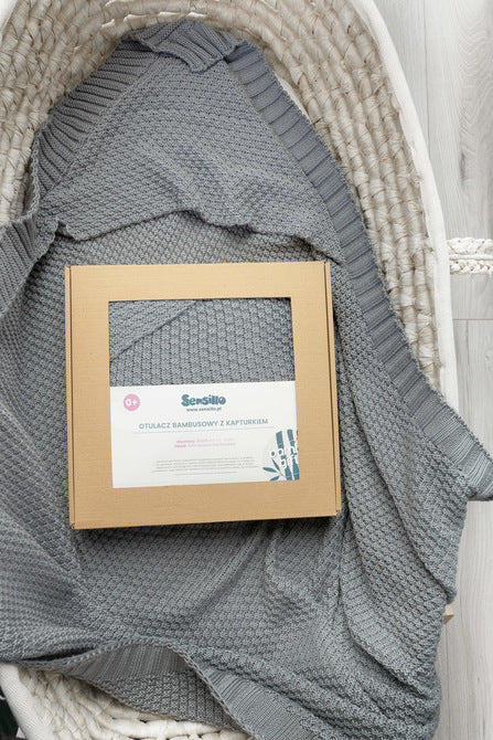 Sensillo Kapucnis Pólya 100% Bambusz Ajándék Grafitszürke