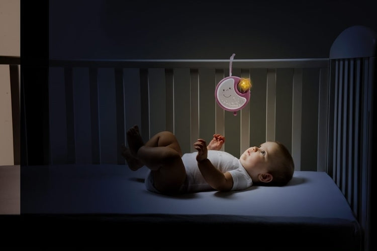 Next2Dream rózsaszín zenélő kiságyforgó babáknak