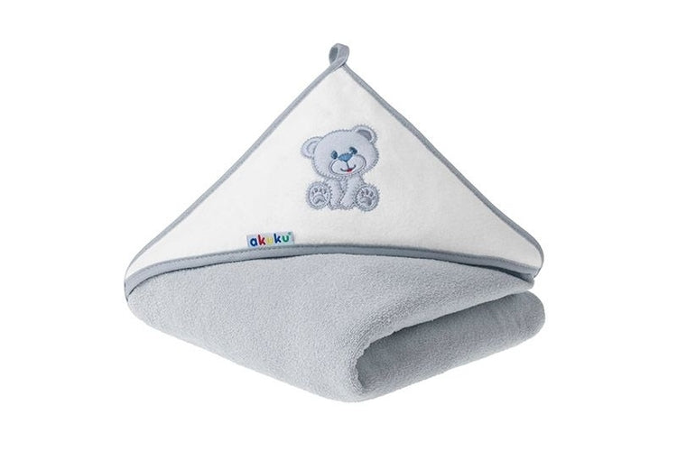 Akuku A1258 Baba Kapucnis Törölköző Maci Szürke