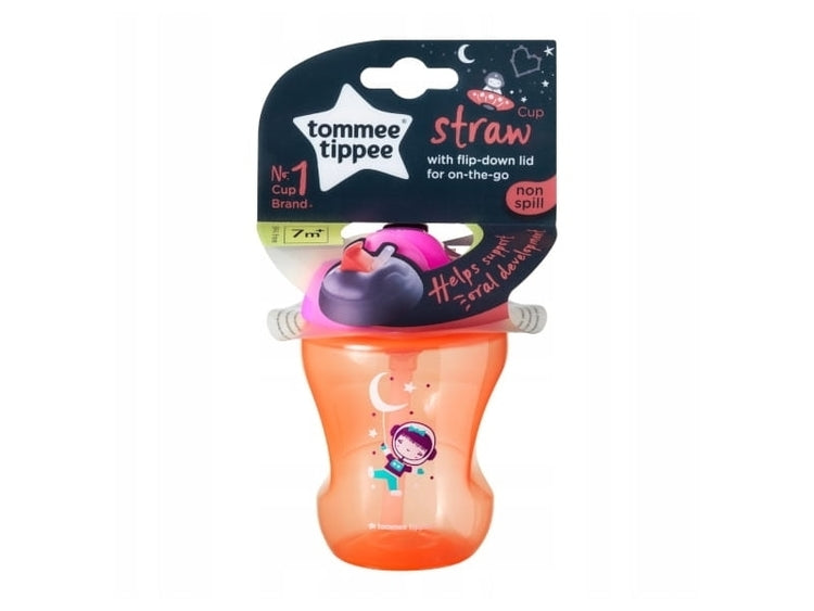 Tommee Tippee Szívószálas, nem folyós bögre szívószállal, 7 hónapos kortól, rózsaszín, 230 ml