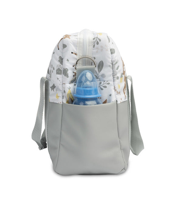 Sensillo Öko bőr babakocsitáska, fehér, erdei kaland