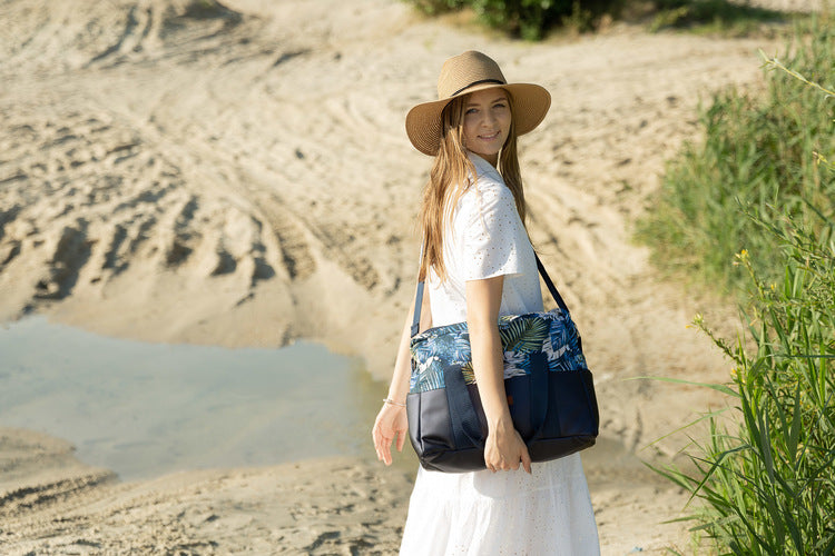 Sensillo Öko bőr babakocsitáska, fehér, erdei kaland