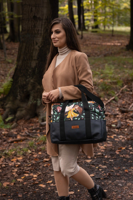 Sensillo Öko bőr babakocsitáska, fehér, erdei kaland