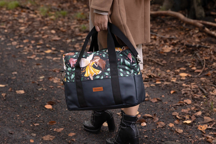 Sensillo Öko bőr babakocsitáska, fehér, erdei kaland