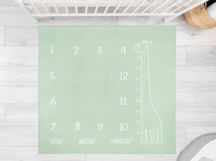 Sensillo Muszlin fotószőnyeg Zsiráf Menta 120x120