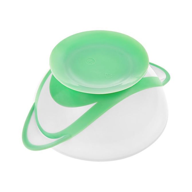 Akuku A0504 Tál szekcióval, pohárral és kanállal, zöld