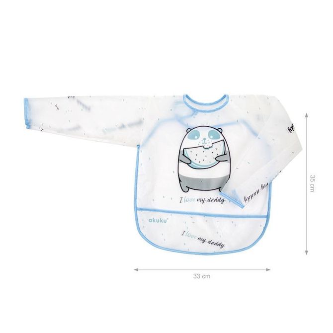 Akuku A0517 Baba Hosszú Ujjú Kötény, Zsebes És Tépőzáras 100% Eva (33 X 35 Cm)