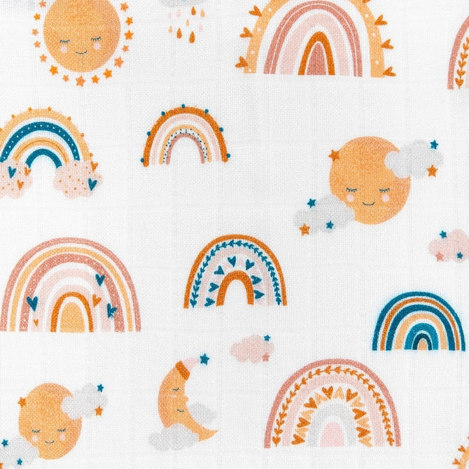 0356 Bambusz pelenka 75X75 Szivárvány