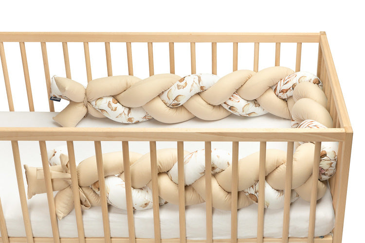 Sensillo Fonott Kiságyvédők 210 cm – Bézs Növények