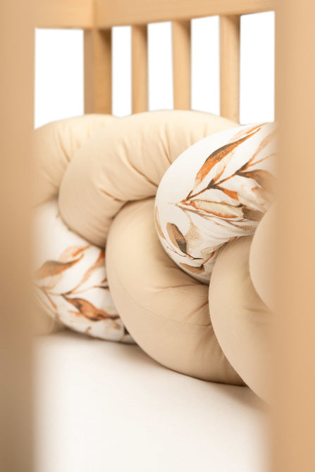 Sensillo Fonott Kiságyvédők 210 cm – Bézs Növények