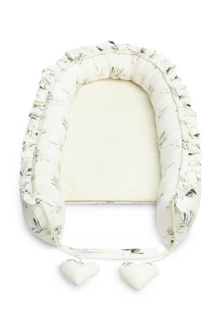 Sensillo Babafészek Bársony 80x45 Oliva Krémszínű + Párna