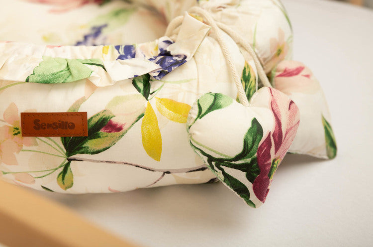 Sensillo Babafészek Bársony 80x45 Magnólia Rózsaszín + Párna