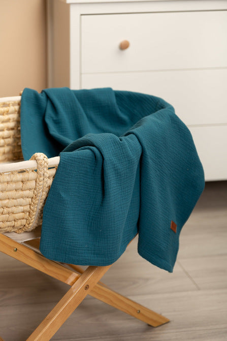 Sensillo Muszlin takaró, óceán mintás, 75x100 cm