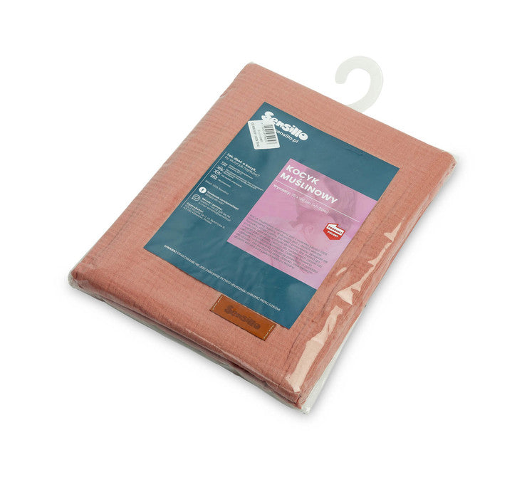 Sensillo Muszlin takaró retró rózsaszín 75x100