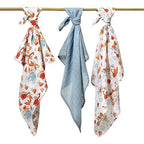 Babyono 348/07 Kék muszlin patentgombok 3 db