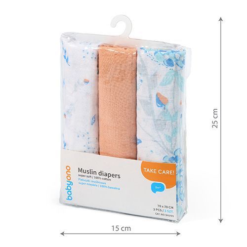 Babyono 348/09 Muszlinpelenka Narancssárga 3 db