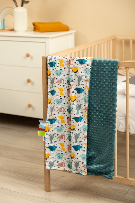 Sensillo Minky takaró smaragdzöld dinoszauruszok 75 x 100