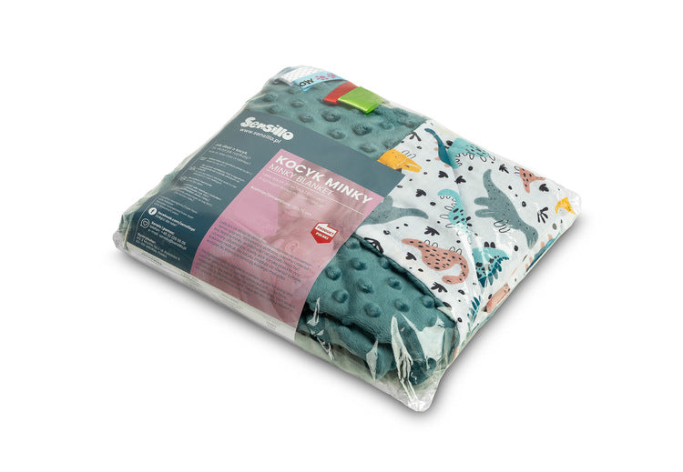 Sensillo Minky takaró smaragdzöld dinoszauruszok 75 x 100