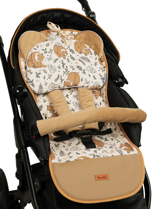 Sensillo Deluxe Bársony Babakocsi Betét - Nyuszi és Medve