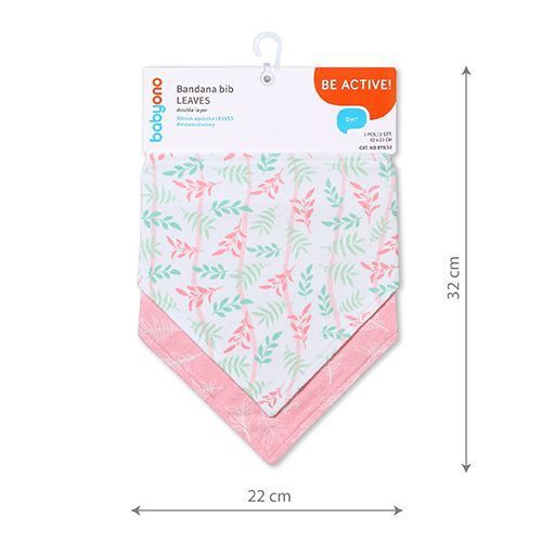 Babyono 879/10 Bandana előke levelekkel