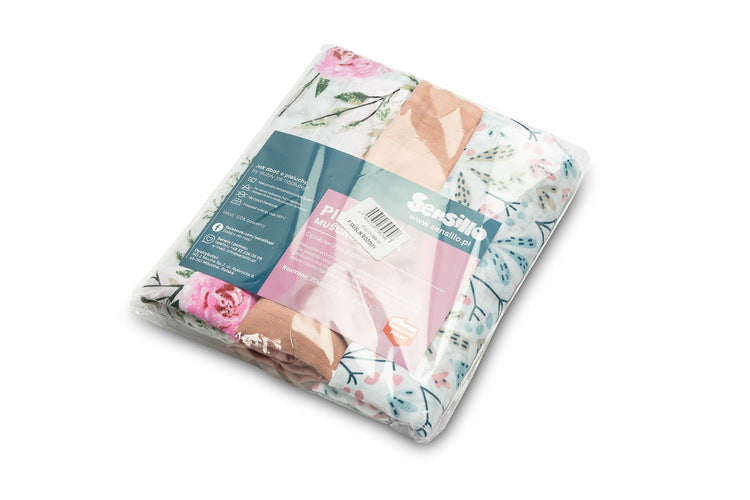 Sensillo Muszlin pelenka 3 db-os csomag – Rózsaszín