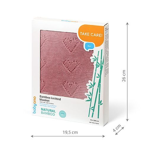 Babyono 1478/01 Bambusz Kötött Takaró Rózsaszín