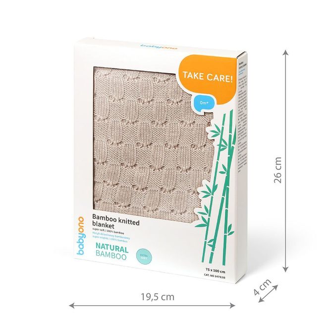 Babyono 1479/03 Kötött Bambusz Takaró Bézs
