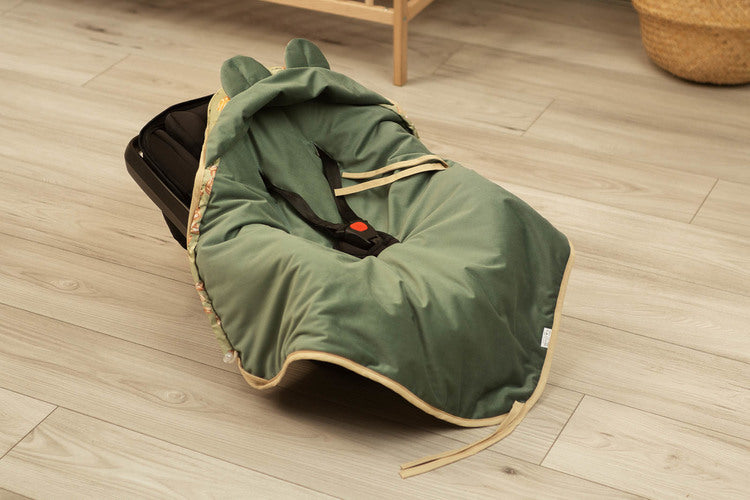 Sensillo Bársony Mózeskosár Pólya – Négyzetzöld