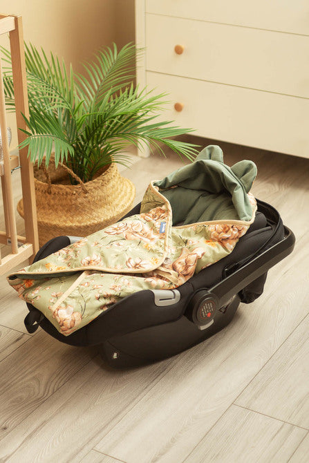 Sensillo Bársony Mózeskosár Pólya – Négyzetzöld