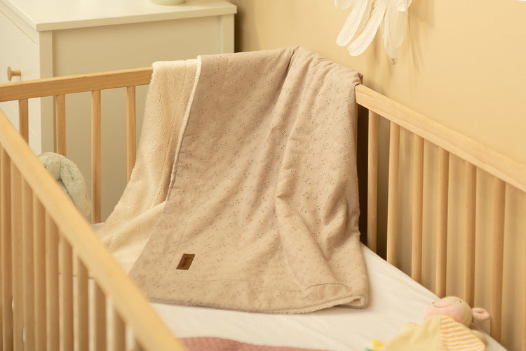 Sensillo Hímzett takaró 80x100 cm-es lenvászon plüssből