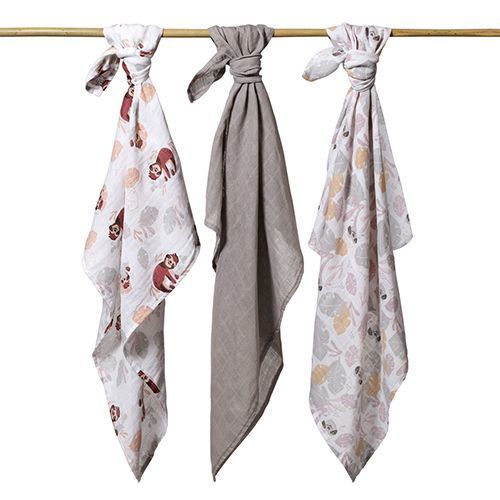 Babyono 348/10 Muszlin Pelenkák, 3 db, Szürke