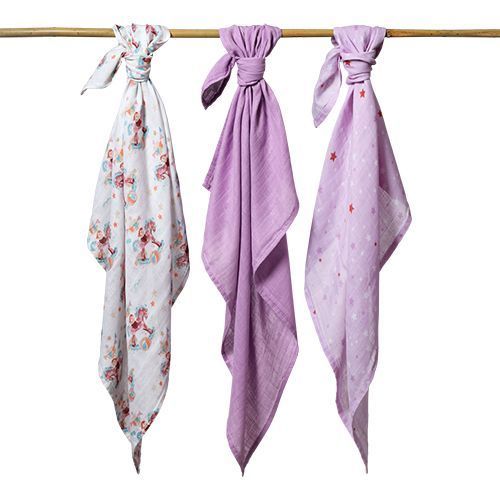 Babyono 397/11 Bambusz Pelenkák, 3 db, Lila