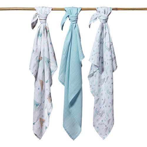 Babyono 397/12 Bambusz Pelenkák 3 db Kék