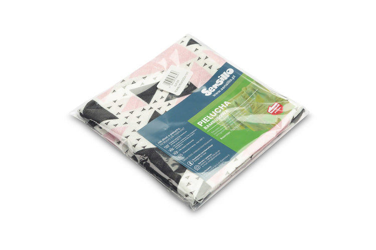 Sensillo Bambusz pelenka - Rózsaszín Háromszög 75X75