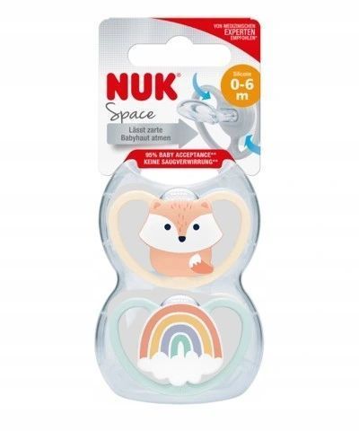 Nuk 4776 Space szilikon cumi 0-6 2 db/doboz 526314, 730313