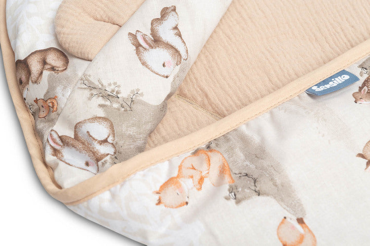 Sensillo Muszlin mózeskosár pólya - Barna Cops