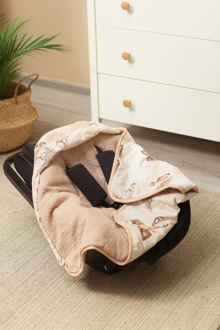 Sensillo Muszlin mózeskosár pólya - Barna Cops