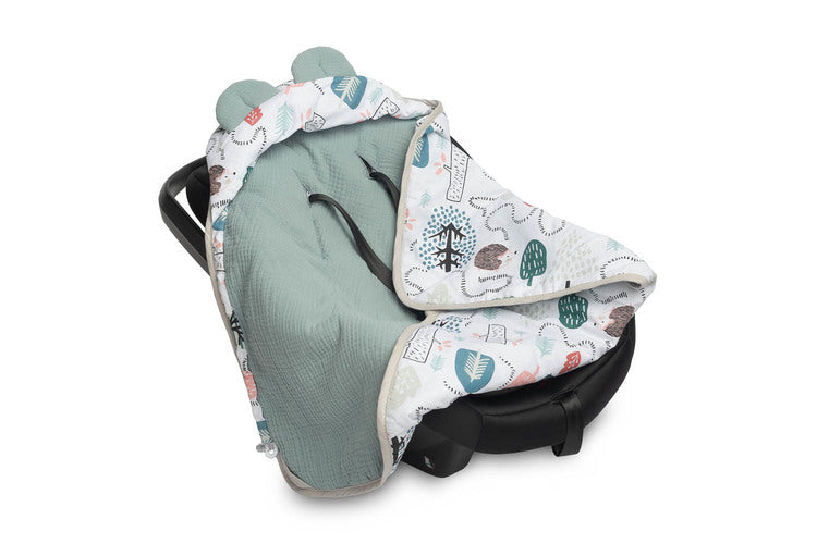 Sensillo Muszlin Mózeskosár Pólya - Smaragdzöld Süni