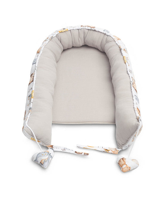 Sensillo Babafészek Muszlin - Szürke csillagjegy + Párna