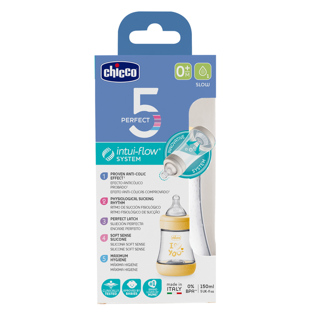 Chicco 153879 Perfect5 üveg 150 ml-es lassú öblítés uniszex