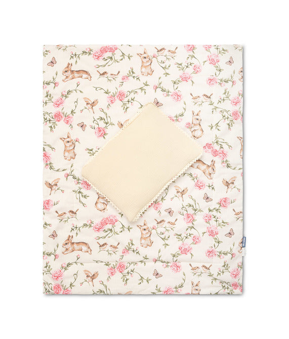 Sensillo Pamut-muszlin szett. Romantikus kerti ekrü színben.