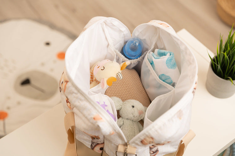 Sensillo Babakocsi táska öko bőr bézs nyuszik